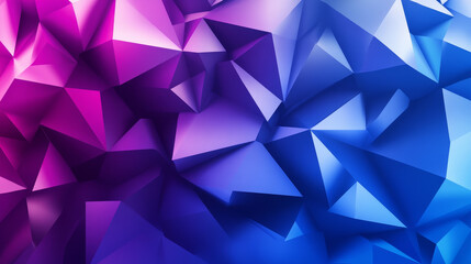 Fototapeta premium Neon glow dots in form of triangular tunnel of blue and purple gradient color on black background. Realistic 3d vector illustration of abstract futuristic geometric triangle shape bg go to infinity.