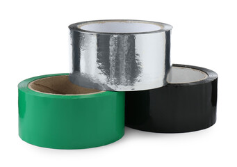 Rolls of adhesive tape isolated on white