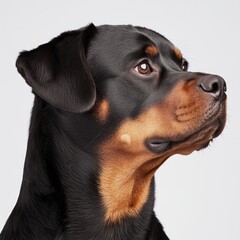 Obraz premium Captivating Close-Up of Rottweiler with Thoughtful Expression