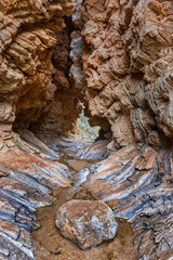 Natural cave of the Ponton stream in Corcoya, Seville. Spain