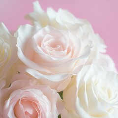 Delicate Pink Roses on Soft Blush Background for Elegant Touch