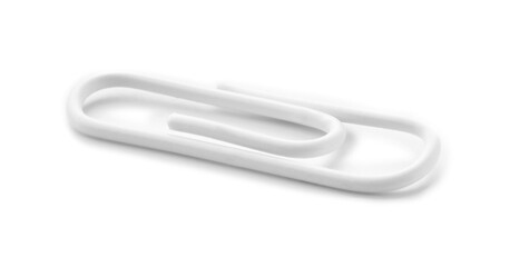 One new paper clip isolated on white