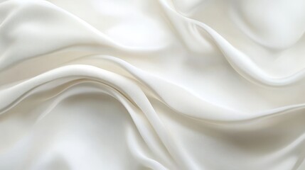 Obraz premium Soft and Elegant White Satin Fabric with Gentle Flowing Creases