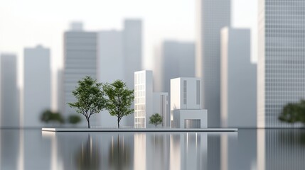 Urban architecture showcase cityscape digital model modern environment aerial view futuristic design concept