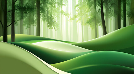 Peaceful Green Forest Canopy with Soft Gradients – Perfect for Eco-Friendly Projects