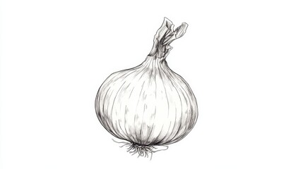 Onion (Allium cepa L.) illustration on white background 
