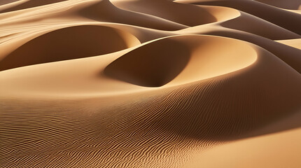 Tranquil Desert Sand Dunes Abstract Design with Golden Gradients – 4K