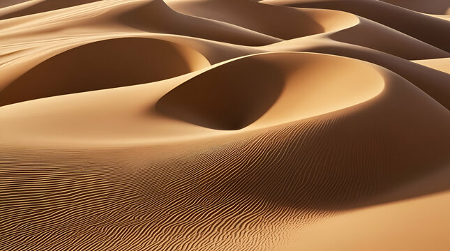 Tranquil Desert Sand Dunes Abstract Design with Golden Gradients &ndash; 4K