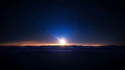 Fototapeta premium Bright Meteor Streaking Across a Starry Night Sky