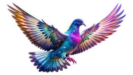 Obraz premium AI-generated pigeon silhouette, flying free against transparent.