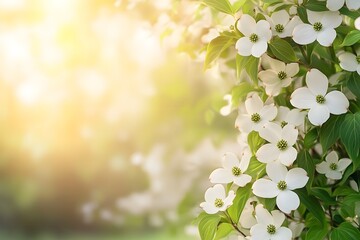 spring background with white flowers