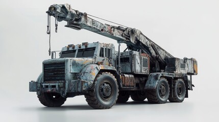 crane truck icon with white background vector stock illustration