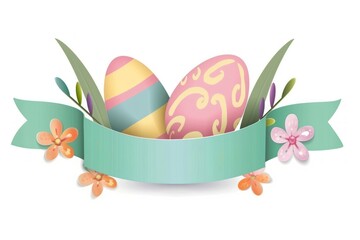 Ribbon with easter banner jacuzzi food egg.