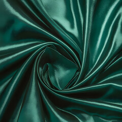 Fototapeta premium Smooth elegant green silk or satin luxury cloth texture background.