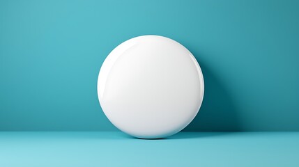 Clean White Circle Mockup on Turquoise Background