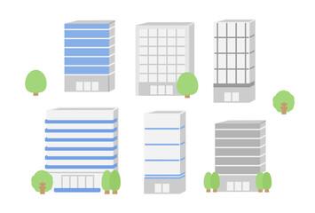 ビル　イラストセット © ayano