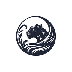 panther silhouette vector clip art logo