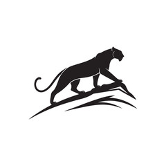 panther silhouette vector clip art logo © MdBadal