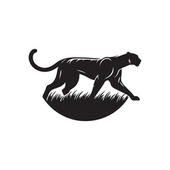 panther silhouette vector clip art logo
