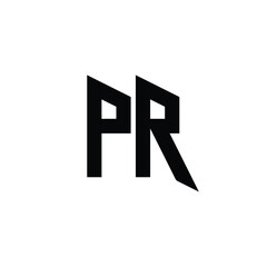 PR monogram logo design letter text name symbol monochrome logotype alphabet character simple logo