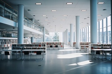 Naklejka premium Library publication university cafeteria.