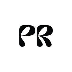PR monogram logo design letter text name symbol monochrome logotype alphabet character simple logo
