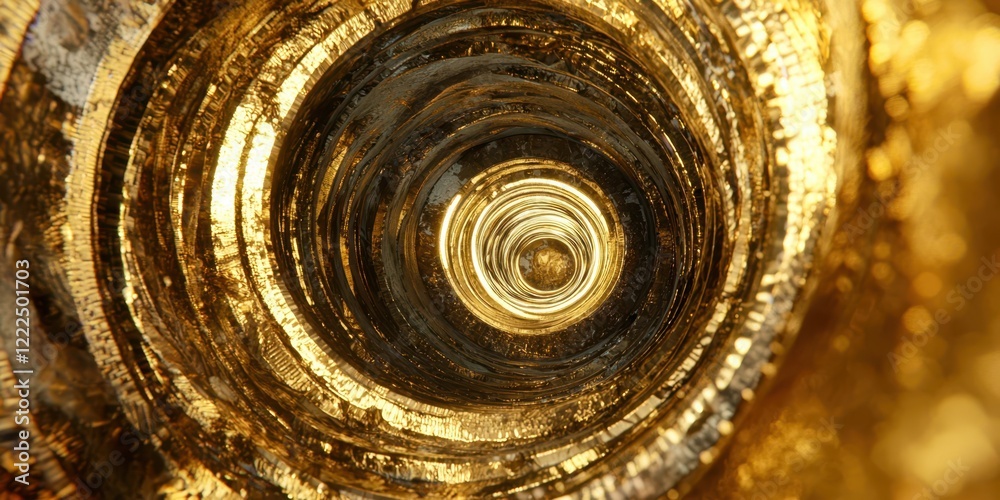Poster gold colored object with a hole in the middle
