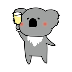 パーティーで乾杯するコアラ
