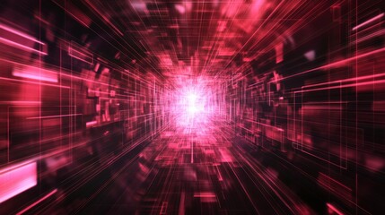 Obraz premium Abstract cyber technology background featuring geometric lines and polygonal shapes, digital innovation and network connectivity concept, high-tech futuristic design for modern digital communication s