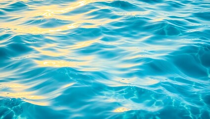 Obraz premium Crystal clear blue water surface with gentle rippling waves creating a natural and relaxing ocean-inspired background