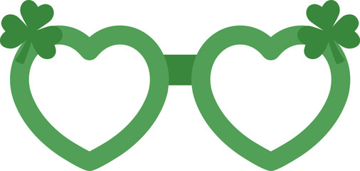 St.Patrick's Day Shamrock Party Glasses icon flat vector. Saint Patricks Day Costumes isolated. Transparent background. © 素真 莊