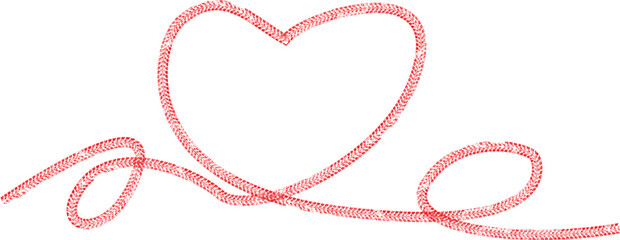 Tire tracks in heart form. One line love heart .Car thread silhouette. Heart symbol.
 Vector illustration.