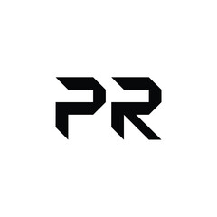 PR monogram logo design letter text name symbol monochrome logotype alphabet character simple logo