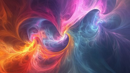 Obraz premium Mesmerizing Fractal Art Design with Vibrant Colors, Symmetrical Patterns, and Abstract Geometric Flow for Modern Creative Inspiration and Surreal Visual Experiences