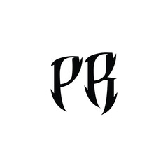 PR monogram logo design letter text name symbol monochrome logotype alphabet character simple logo
