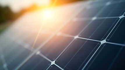 Close-up solar panel efficiency in sunlight