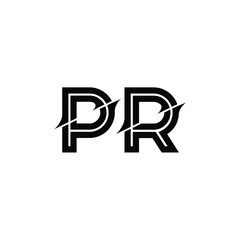 PR monogram logo design letter text name symbol monochrome logotype alphabet character simple logo