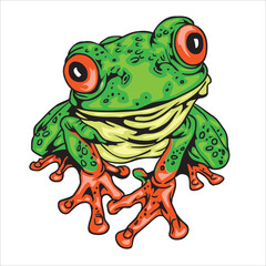 Animal illustration 2. frog animal sitting