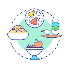 balanced meal icon, balanced meal vector illustration-simple illustration of balanced meal, perfect for balanced meal logos and icons