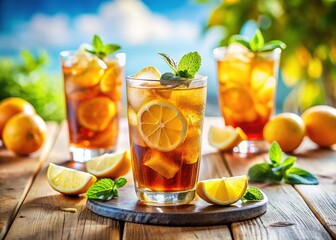 Fototapeta premium Refreshing Iced Sweet Tea Summer Drink - Cold Beverage