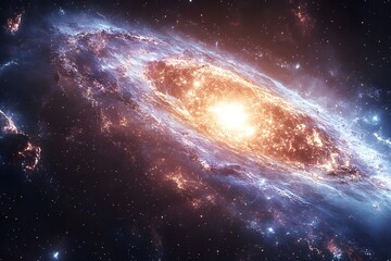 Stellar Galaxy in Space: Mesmerizing Cosmic Light and Celestial Wonders