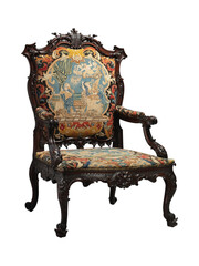 Ornate Chippendale Armchair with Tapestry Upholstery