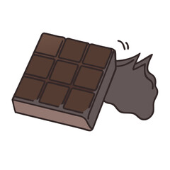 dark chocolate icon, dark chocolate vector illustration-simple illustration of dark chocolate, perfect for dark chocolate logos and icons