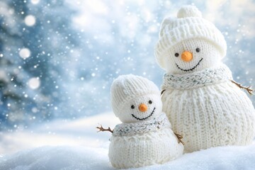 Obraz premium snowman on a blue background
