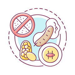 food allergy icon, food allergy vector illustration-simple illustration of food allergy, perfect for food allergy logos and icons