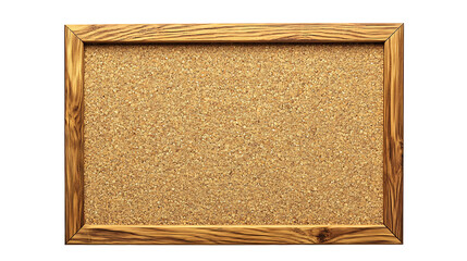 Fototapeta premium Rectangular Cork Bulletin Board With Wooden Frame on transparent background.