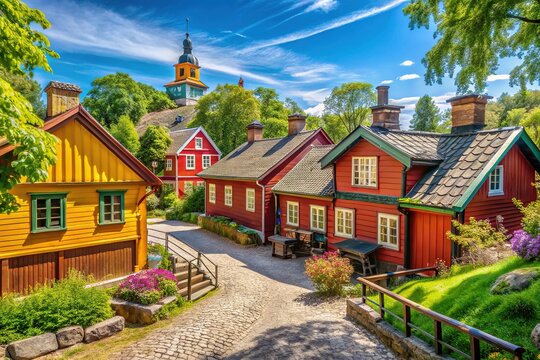 Skansen Open Air Museum Stockholm Sweden - Sunny Day
