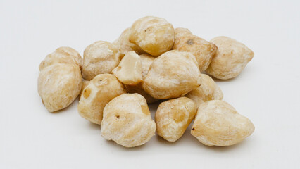 Candlenut on White Background, Indonesia Spice
