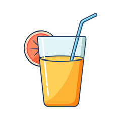 juice glass icon, juice glass vector illustration-simple illustration of juice glass, perfect for juice glass logos and icons