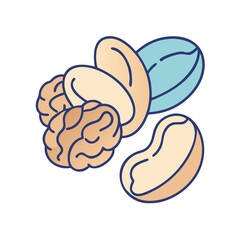 nuts icon, nuts vector illustration-simple illustration of nuts, perfect for nuts logos and icons